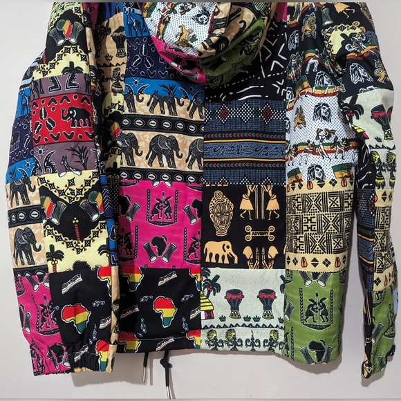 Advisry Motherland Patchwork Anorak Pullover Hoodie Hoodie Jacket Size M Retro - Picture 13 of 15